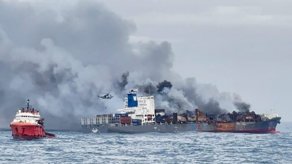 Navy’s successful salvage operations on the burning ship