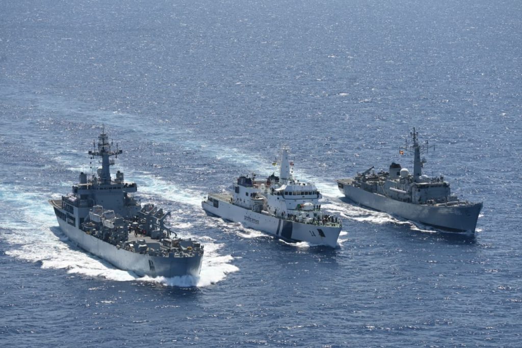 Three Indian warships on training deployment reach Seychelles